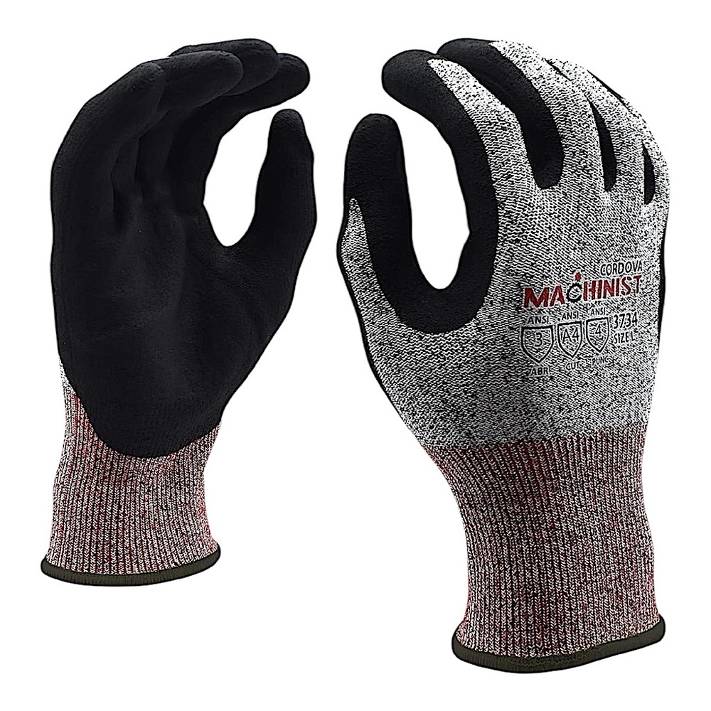 Cordova Machinist 12 pack Gloves, Black Foam Nitrile Palm Coating XL BRAND NEW